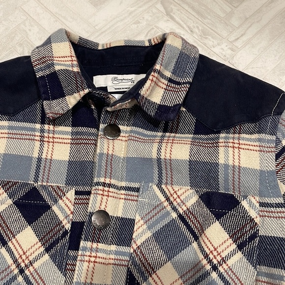 Bonpoint plaid shirt jacket, snap front, size 6 - Picture 3 of 8